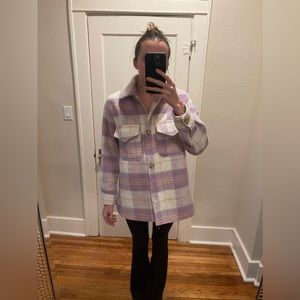 Lilac and Blush Plaid Shacket